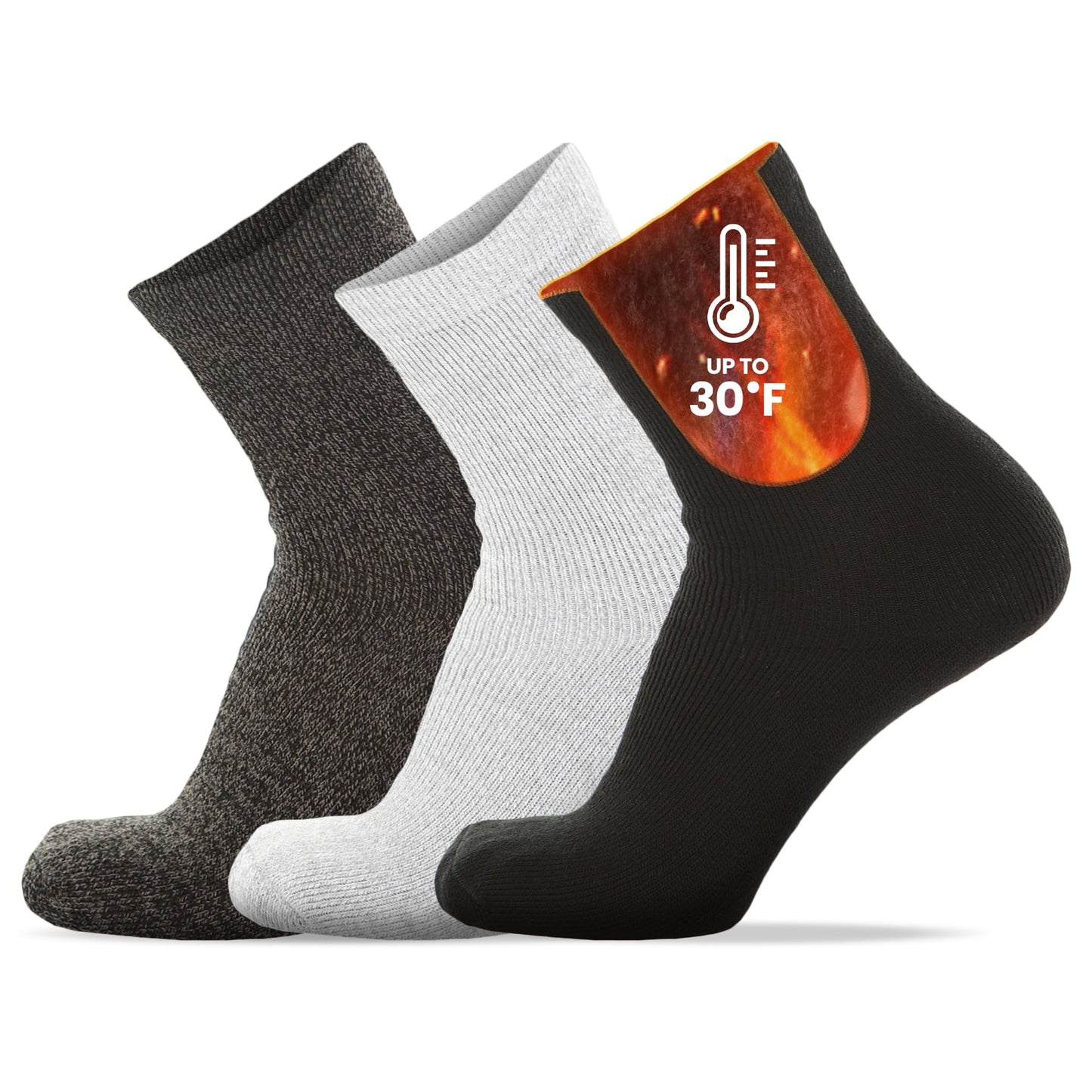 Set of 3 Thermal Socks for Women Heated Winter Socks for Cold Weather Protection Warm Insulated