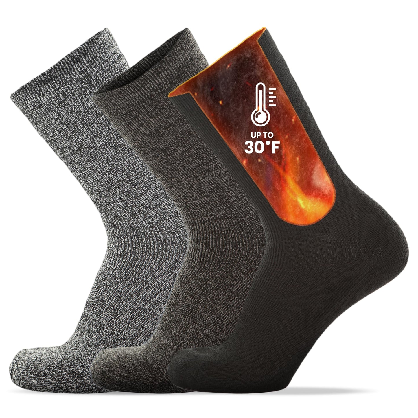 Set of 3 Thermal Socks for Men Heated Cold Weather Warm Insulated Socks For Winter