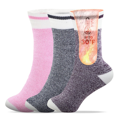 Set of 3 Thermal Socks for Women Heated Winter Socks for Cold Weather Protection Warm Insulated