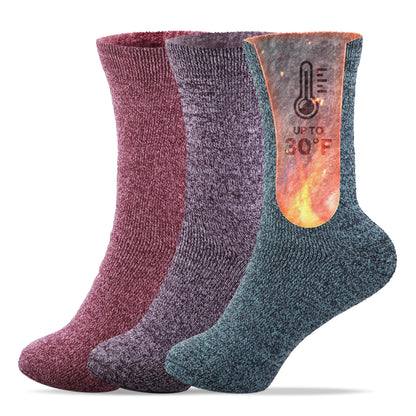 Set of 3 Thermal Socks for Women Heated Winter Socks for Cold Weather Protection Warm Insulated