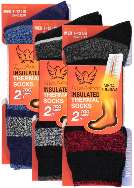 Set of 3 Thermal Socks for Men Heated Cold Weather Socks Men Warm Insulated Socks for Winter